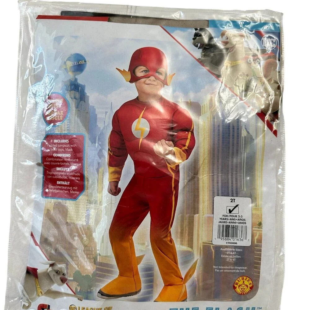 DC The Flash With Mask Halloween Costume for Boys Size 2T Pre-owned